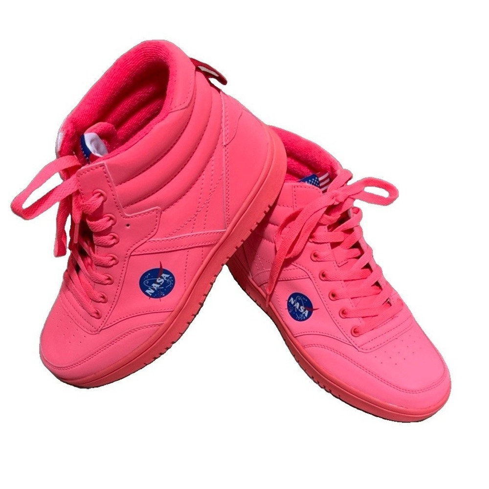 NASA Space Ride Retro Hi-Top Sneakers Neon Pink Women's Size 9 M Rare NS203295